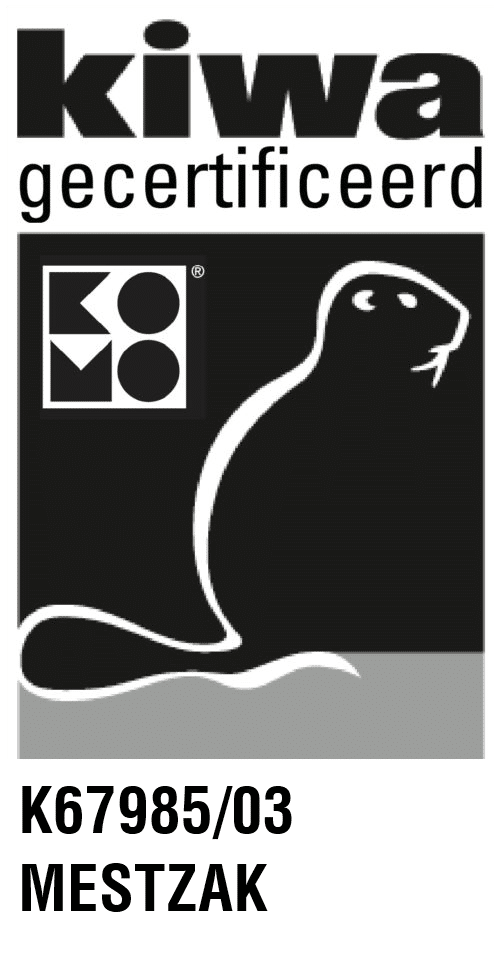 Kiwa gecertificeerd keurmerk K67985/03 Mestzak